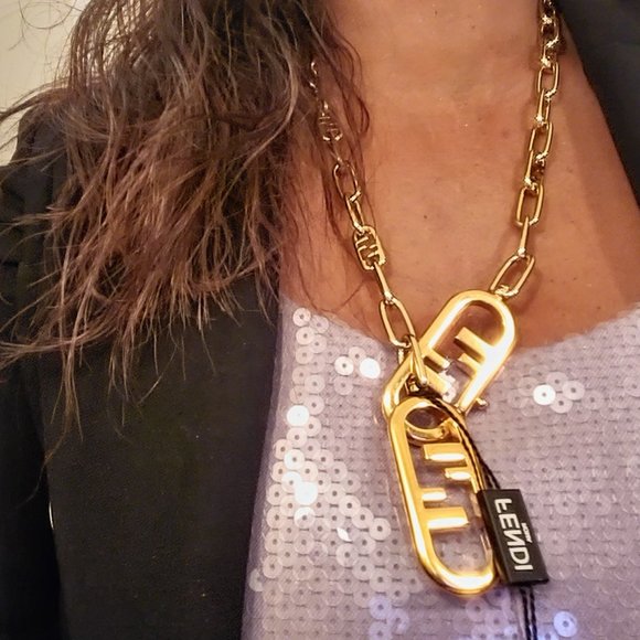 Gold Fendi Mesh Chain Necklace/Shoulder Strap (Baquette) - Picture 1 of 12